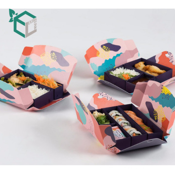 Eco-friendly Custom Design Three Layers Luxury Paper Take-away Lunch Box